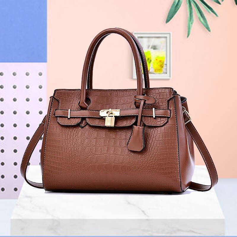 New Crocodile Leather Pattern Handbag