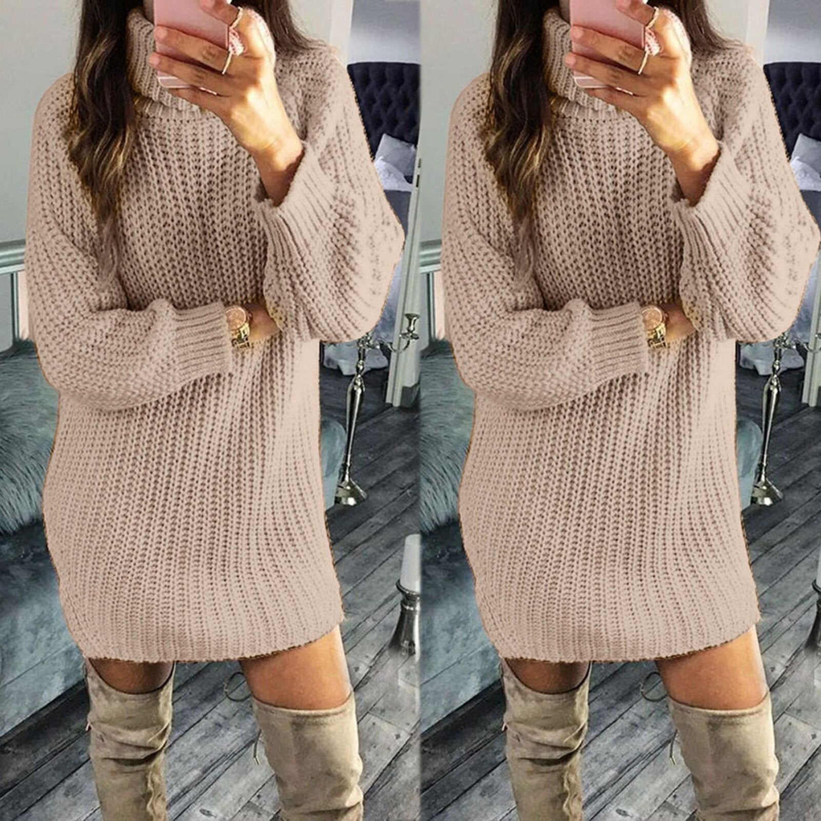 Women Sleeve Sweater Dress