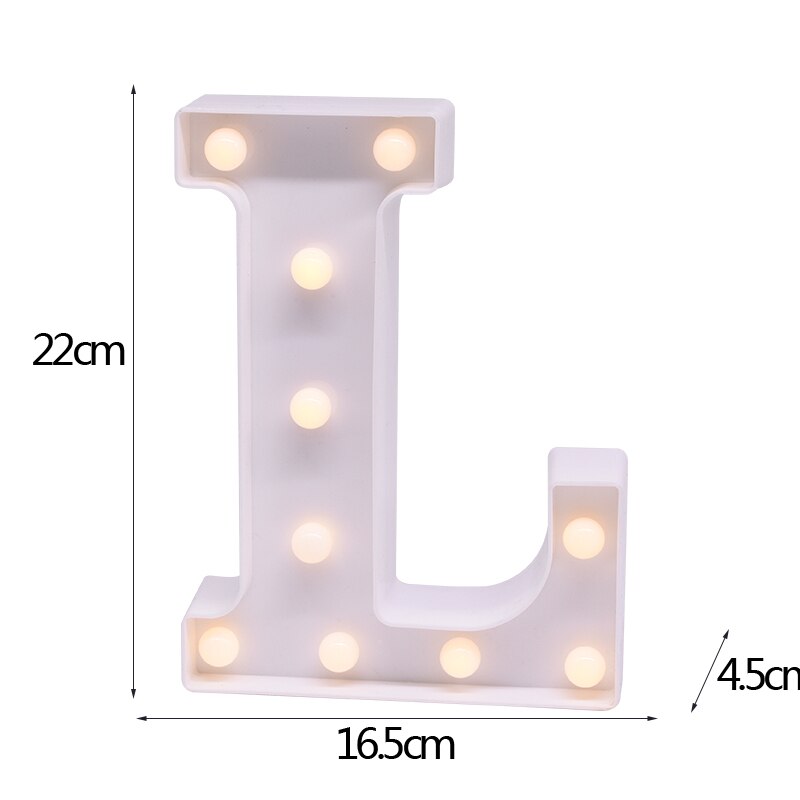 White Letter & Number LED Night Light