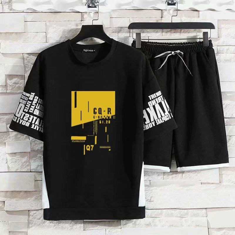 New Men's T-shirt Set Fashion Hip Hop Streetwear