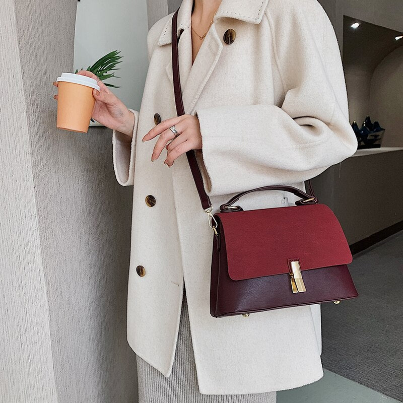 Suede Leather Black Crossbody Bag
