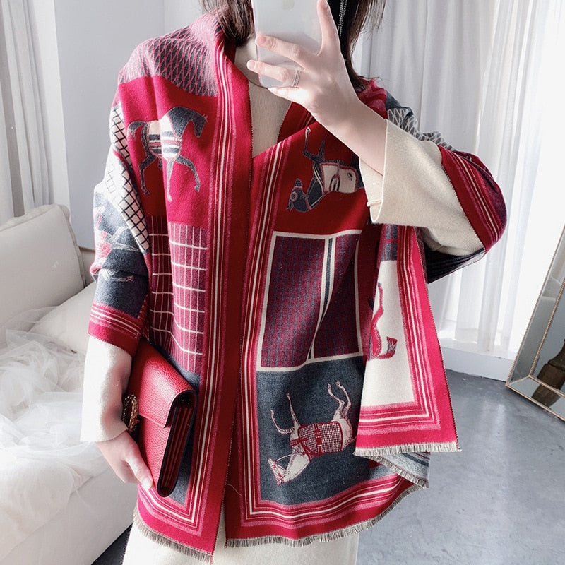 Women Luxury Cashmere Scarf Winter