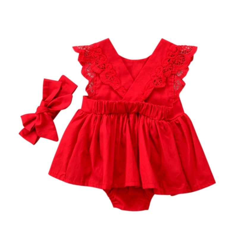 Summer Newborn Baby Girls Bodysuit Dress
