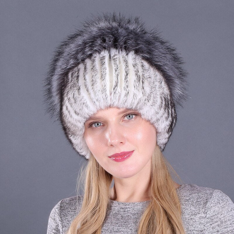 winter rabbit fur hat