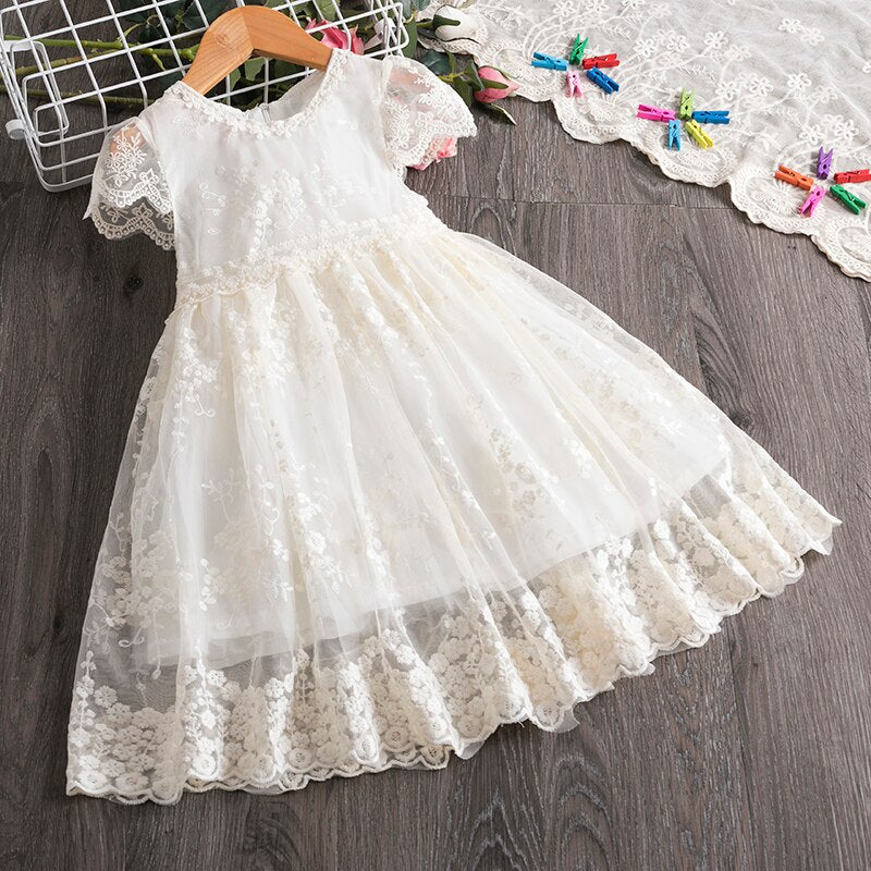 Red Lace Flower Dress