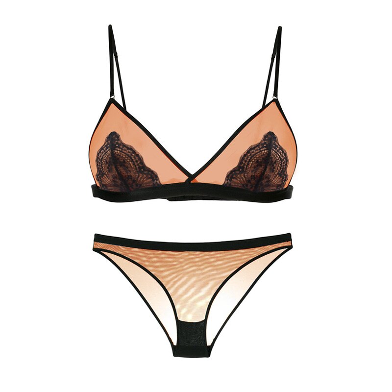 Sexy Bra Set Wire Free Transparent  Lingerie