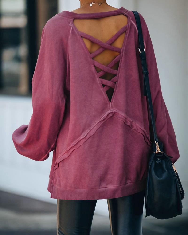Women Autumn Spring Fashion Round Neck Hoodie Sweatshirt