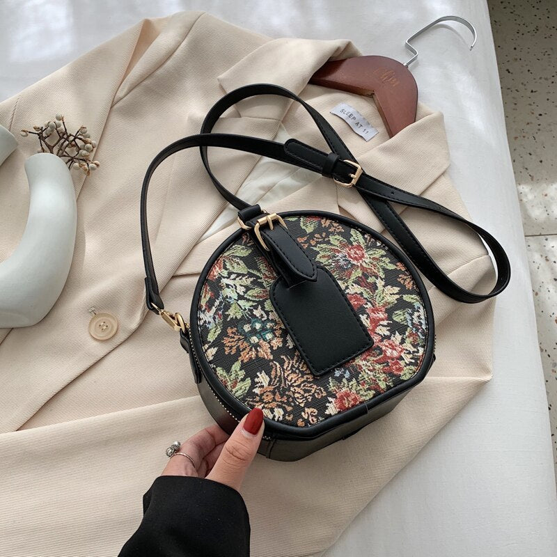 Round Small PU Leather Crossbody Bags