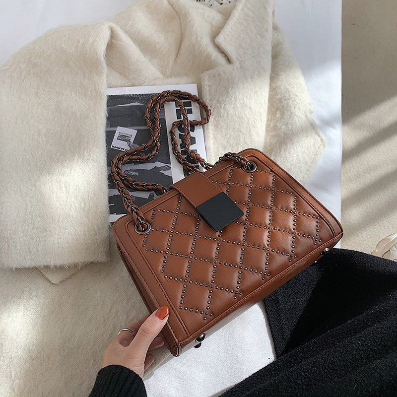 Rivet Designer PU Leather Crossbody Bags