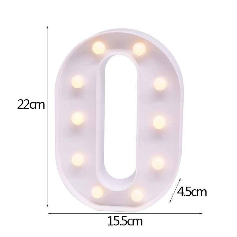 White Letter & Number LED Night Light
