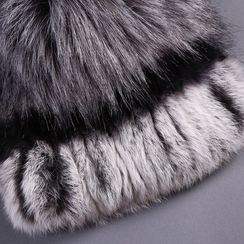 winter rabbit fur hat