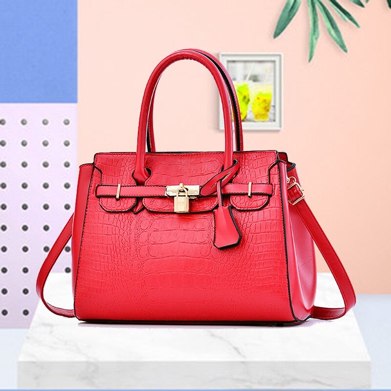 New Crocodile Leather Pattern Handbag