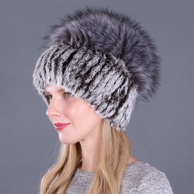 winter rabbit fur hat
