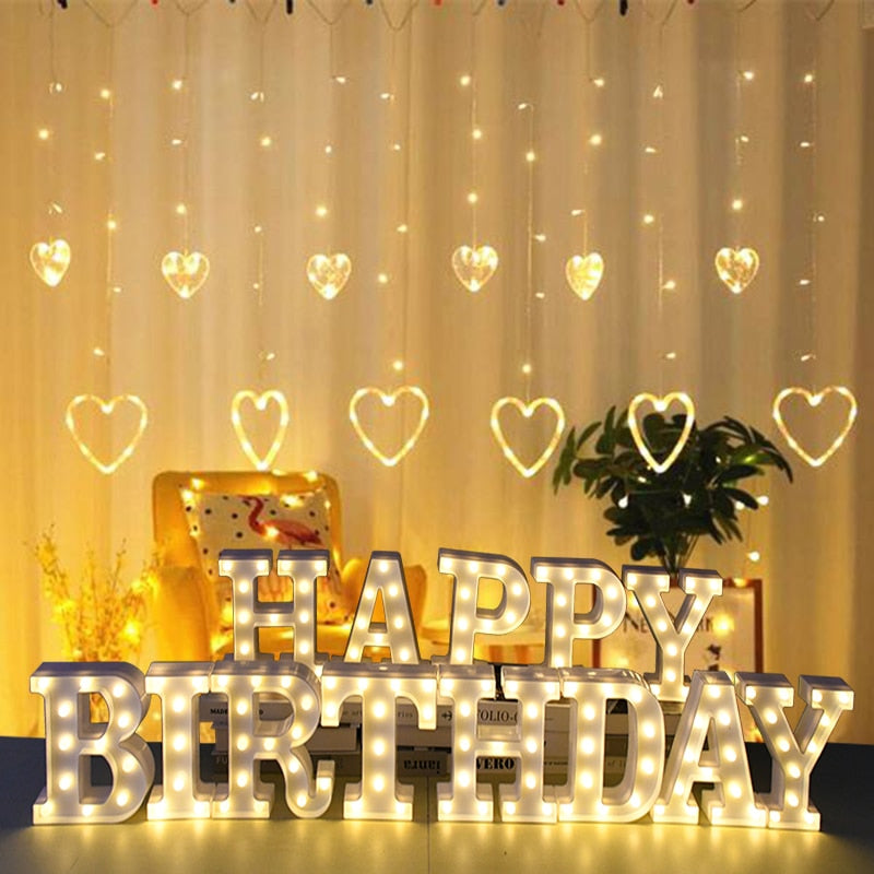 White Letter & Number LED Night Light