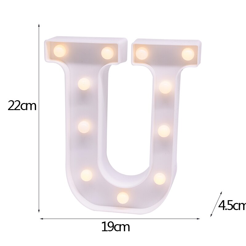 White Letter & Number LED Night Light