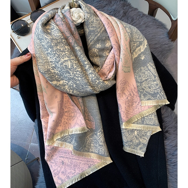 Women Luxury Cashmere Scarf Winter