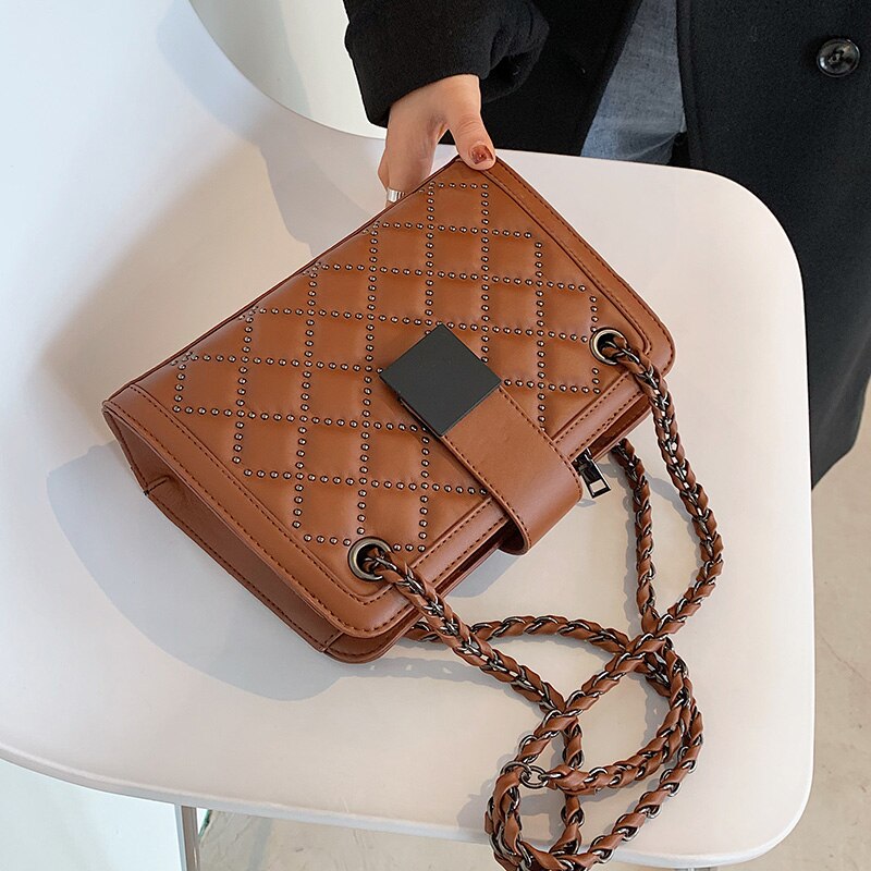 Rivet Designer PU Leather Crossbody Bags