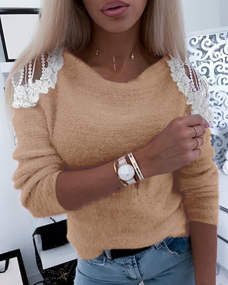 Women Elegant Shoulder Sweater