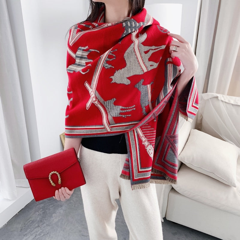 Women Luxury Cashmere Scarf Winter