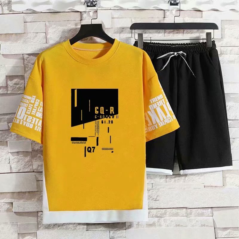 New Men's T-shirt Set Fashion Hip Hop Streetwear