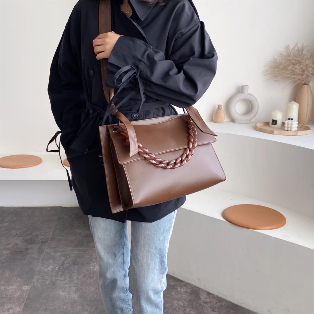 Women's Branded Winter Leather Crossbody Bag