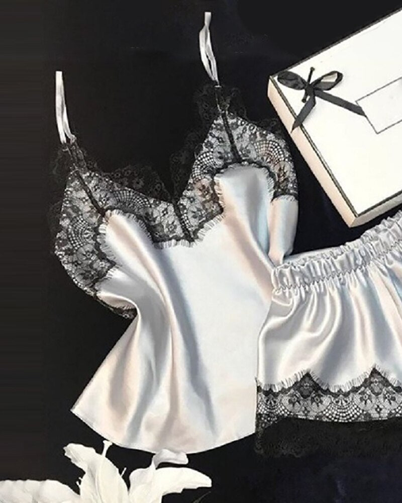 Women Elegant Patchwork Sleepwear