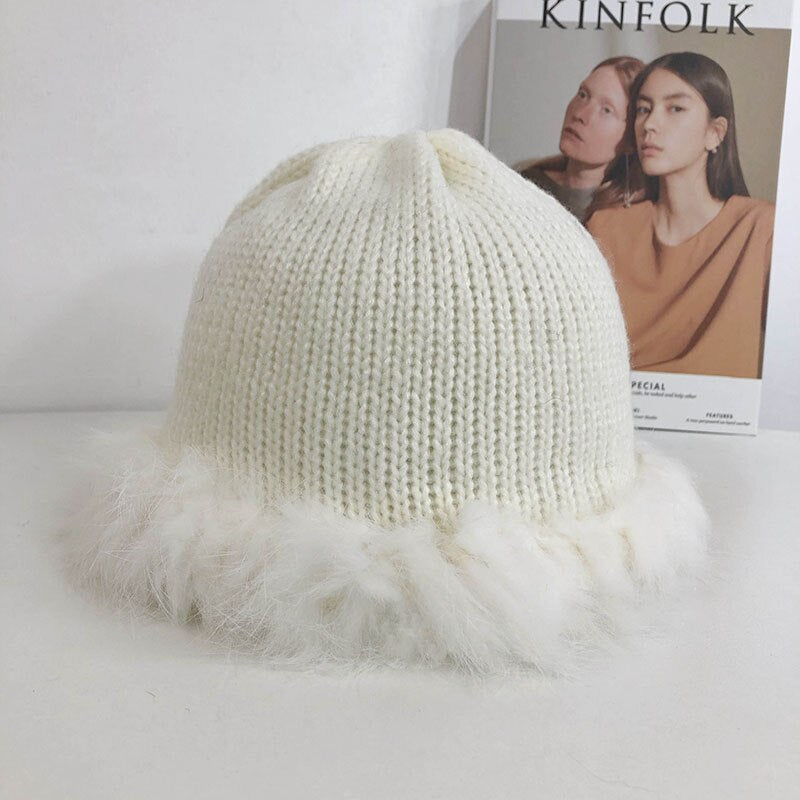 New Solid color Real Rex Rabbit Hair cap