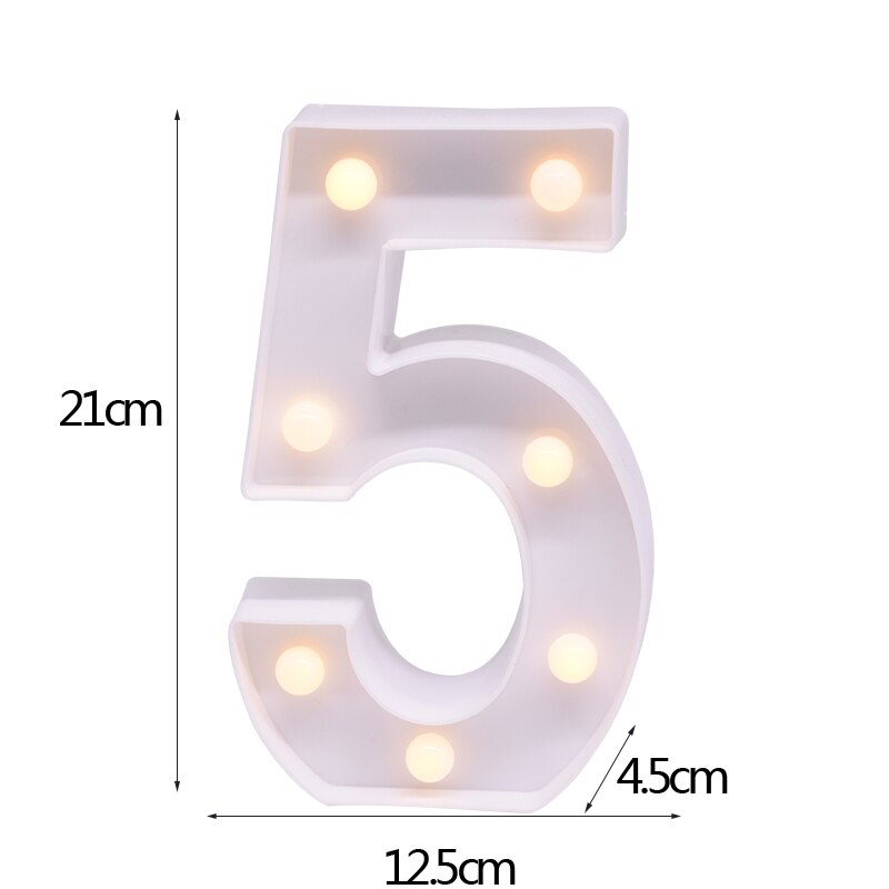 White Letter & Number LED Night Light