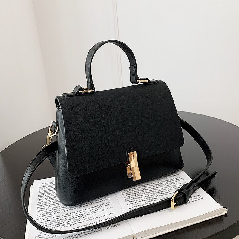 Suede Leather Black Crossbody Bag