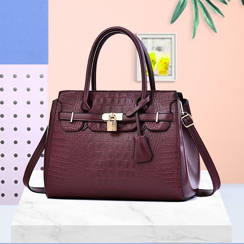 New Crocodile Leather Pattern Handbag