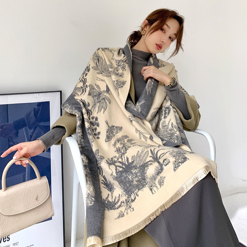 Women Luxury Cashmere Scarf Winter