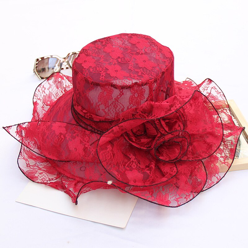 Summer Organza Brim Sun Caps
