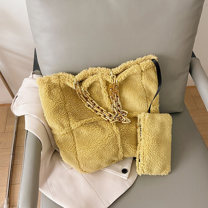 Plush Chain Handbag for Women