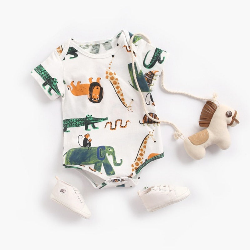 Newborn baby girls bodysuit short