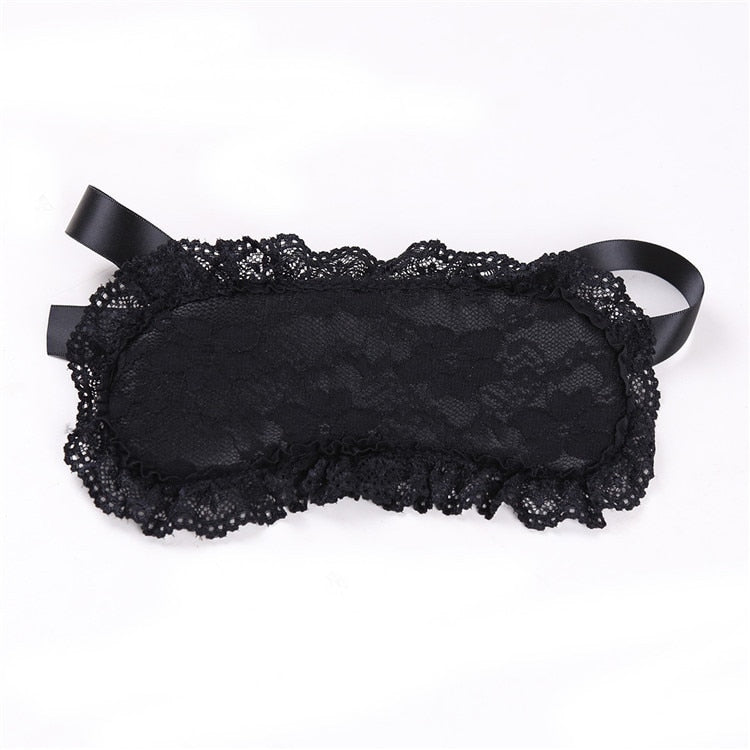 Sexy Black Lace Eye Mask Handcuffs Bracelet