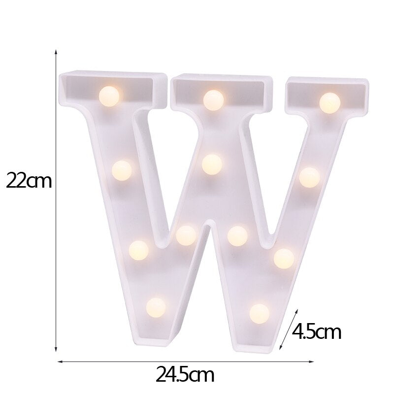 White Letter & Number LED Night Light