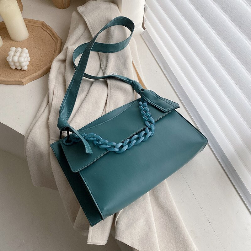 Women's Branded Winter Leather Crossbody Bag