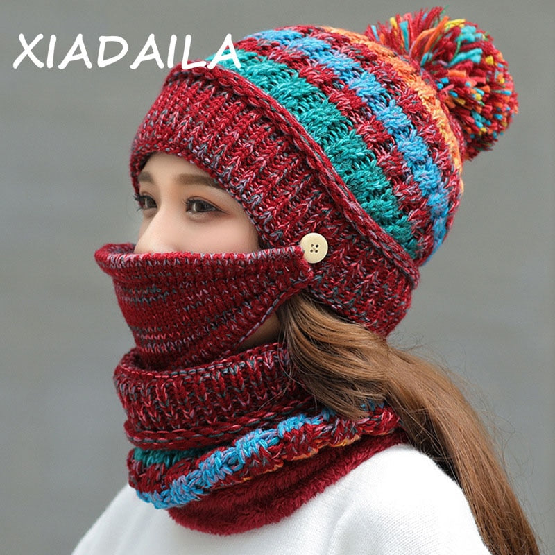 Warm Mask Hat And Scarf