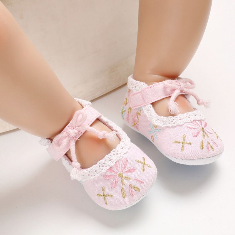 New Flower Embroidery Baby Girl Shoes