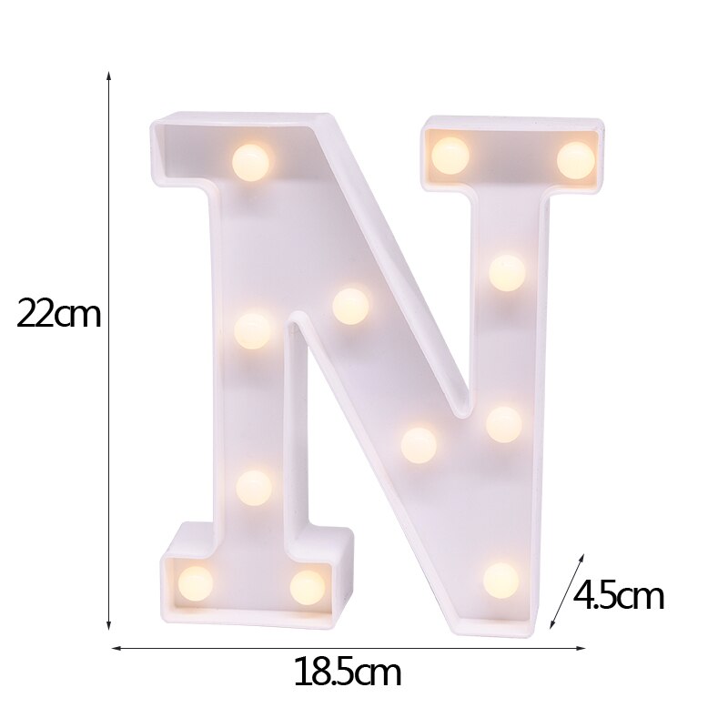 White Letter & Number LED Night Light