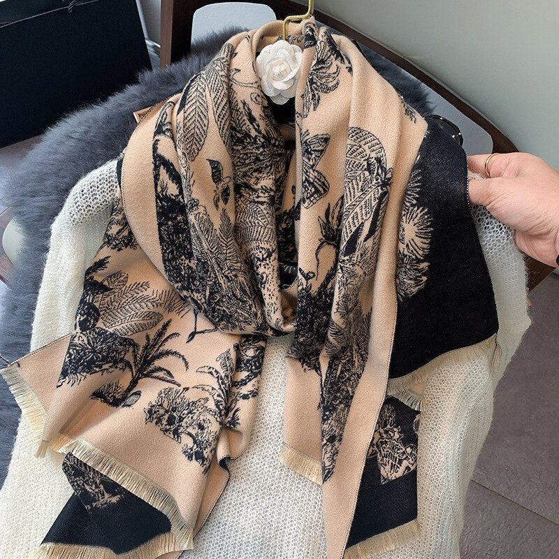 Women Luxury Cashmere Scarf Winter