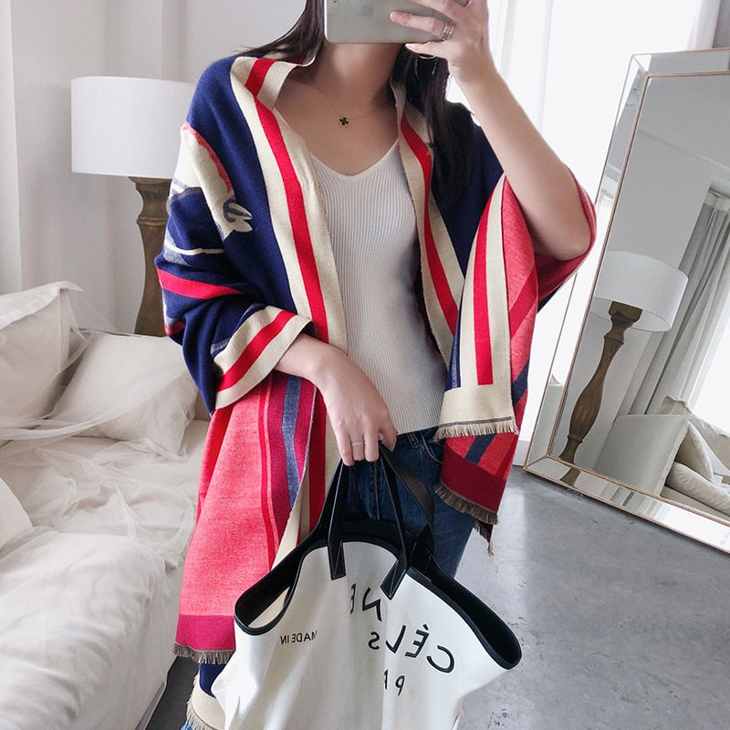 Women Luxury Cashmere Scarf Winter
