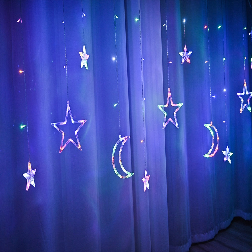 LED Star Moon Curtain Light
