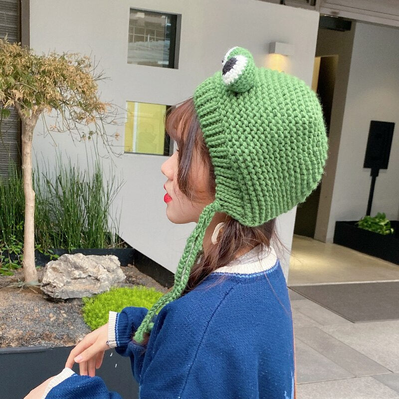 Winter Skullies Cute Women Frog Hat