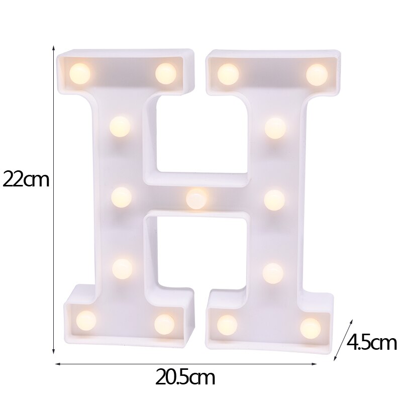 White Letter & Number LED Night Light