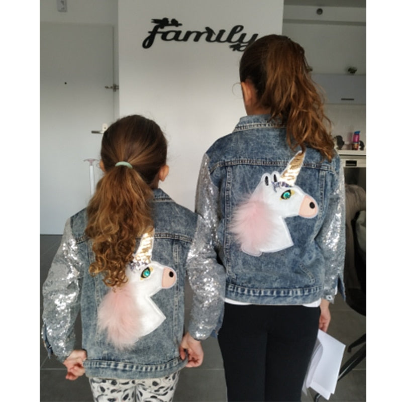 Unicorn jean Jacket for Girls Children