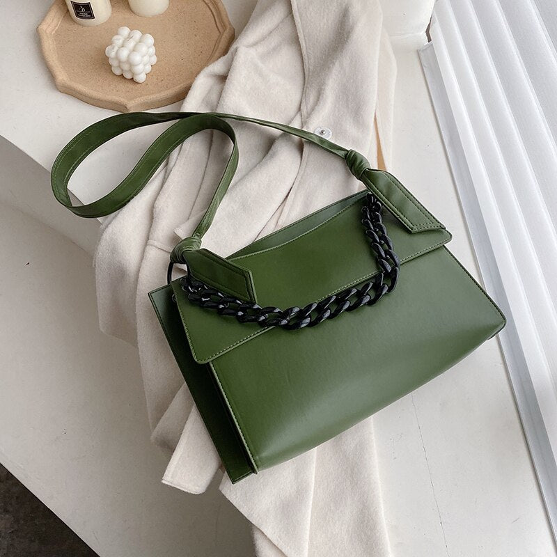 Women's Branded Winter Leather Crossbody Bag