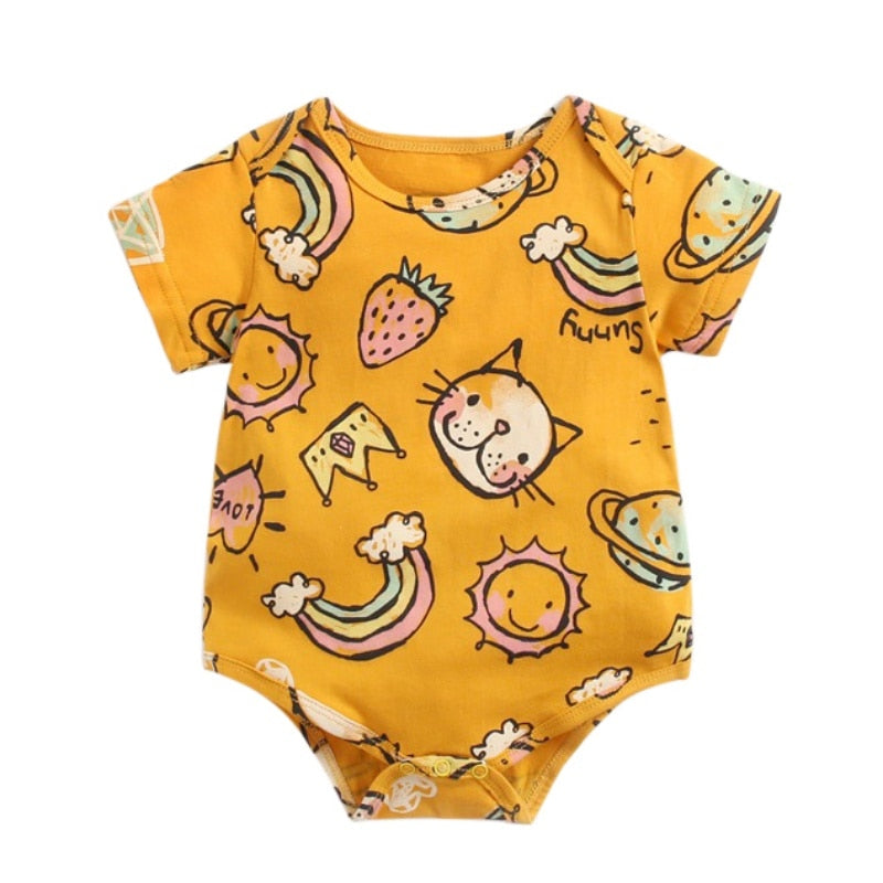Newborn baby girls bodysuit short