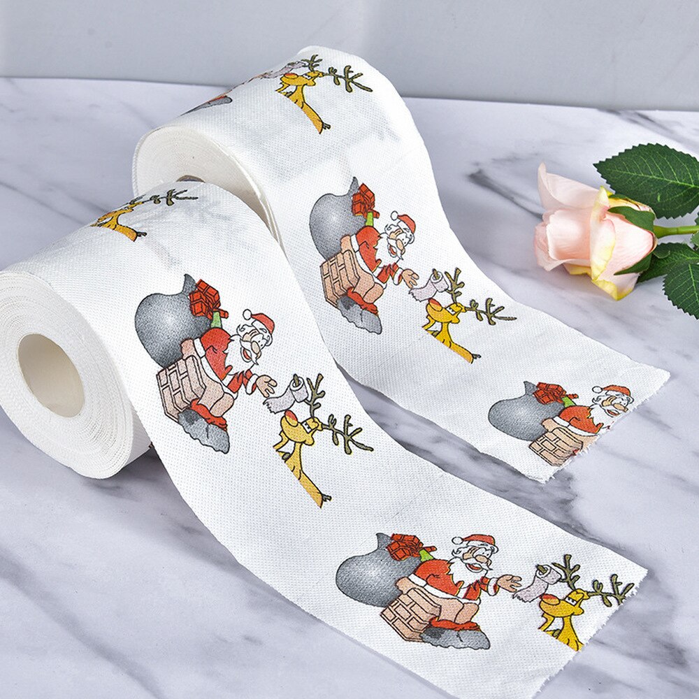 New Year Gifts Roll Santa Claus Reindeer