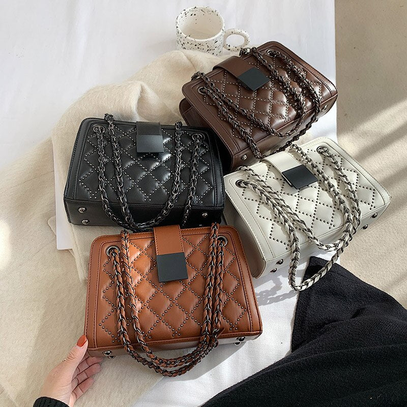 Rivet Designer PU Leather Crossbody Bags